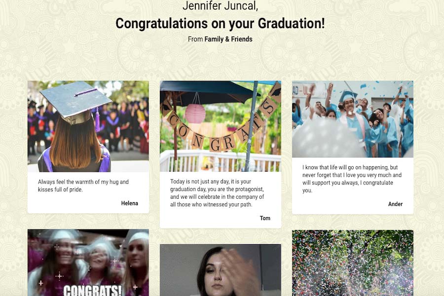 Congratulations messages for graduation in digital greetings signed by a group