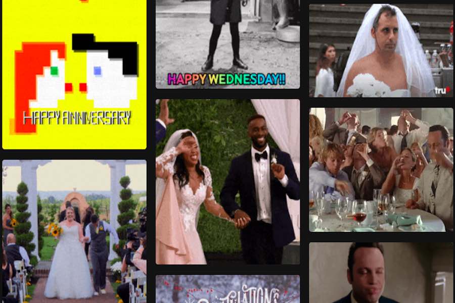 Happy Wedding Anniversary Fashion GIF added in a group greeting